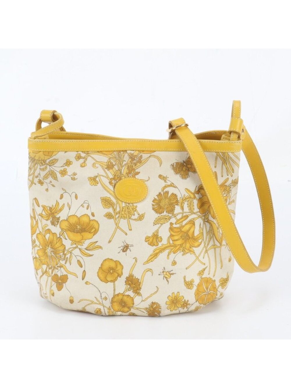 Gucci Vintage Flora Floral Pattern 001 22 Leather Shoulder Bag